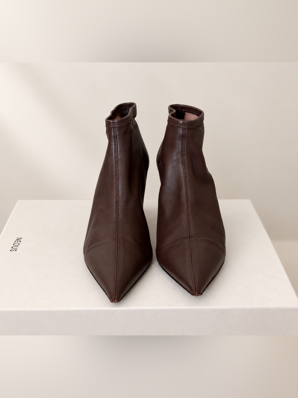 NEOUS Nosa Dark Chocolate Leather Ankle Boots EU 37 - Picture 3 of 6